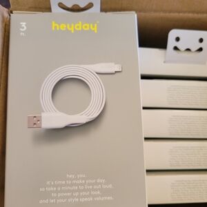 (Case Of 12) heyday White USB-A to Lightning 3 ft Charging Cable